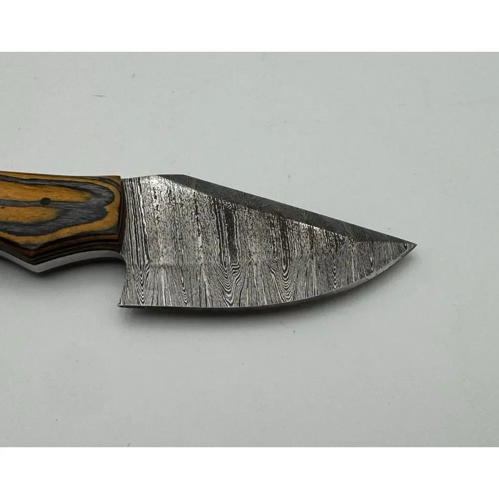 Handmade Damascus Steel Fixed Blade Knife w/ Leather Sheath – Pakistan Made NEW